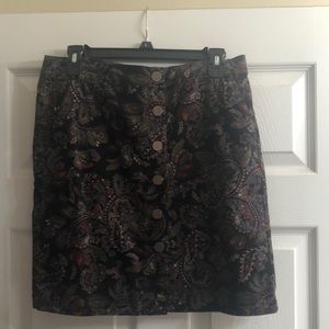 Paisley button skirt